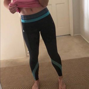 Lululemon Full Length Blue and Black Leggings